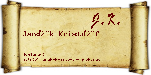 Janák Kristóf névjegykártya